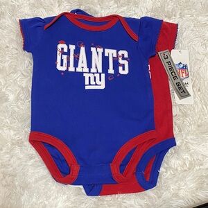 NFL Giants Blue and Red Infant Bodysuit Set